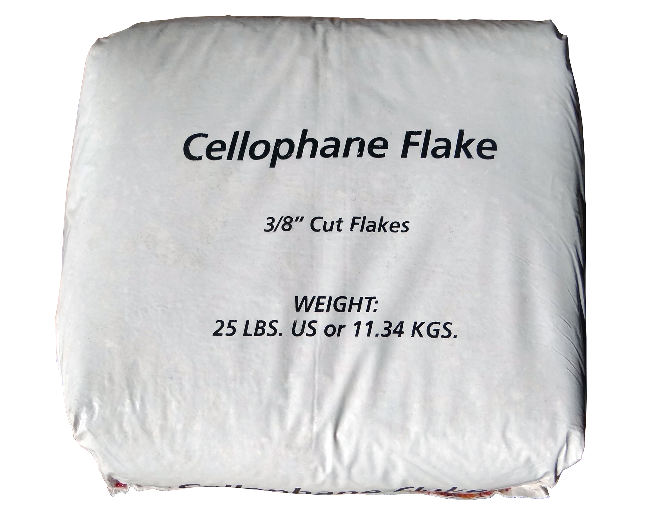 a sack of cellophane
