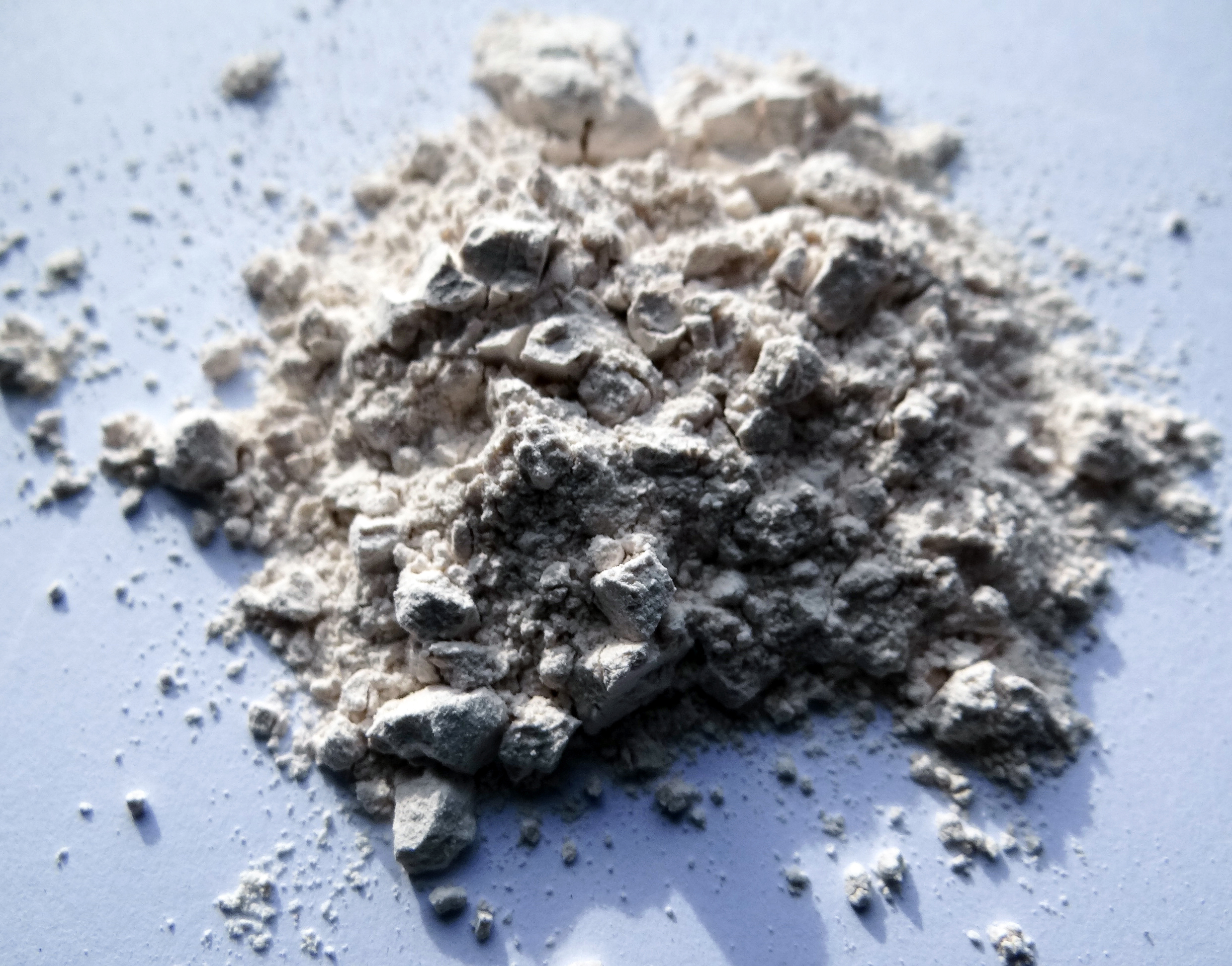 magnesium oxide powder on a table