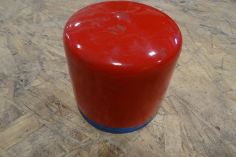 a large red slope indicator cap