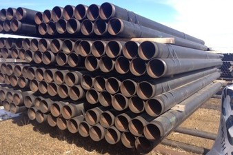 A pile of steel casing.