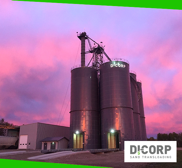 four large di-corp silos