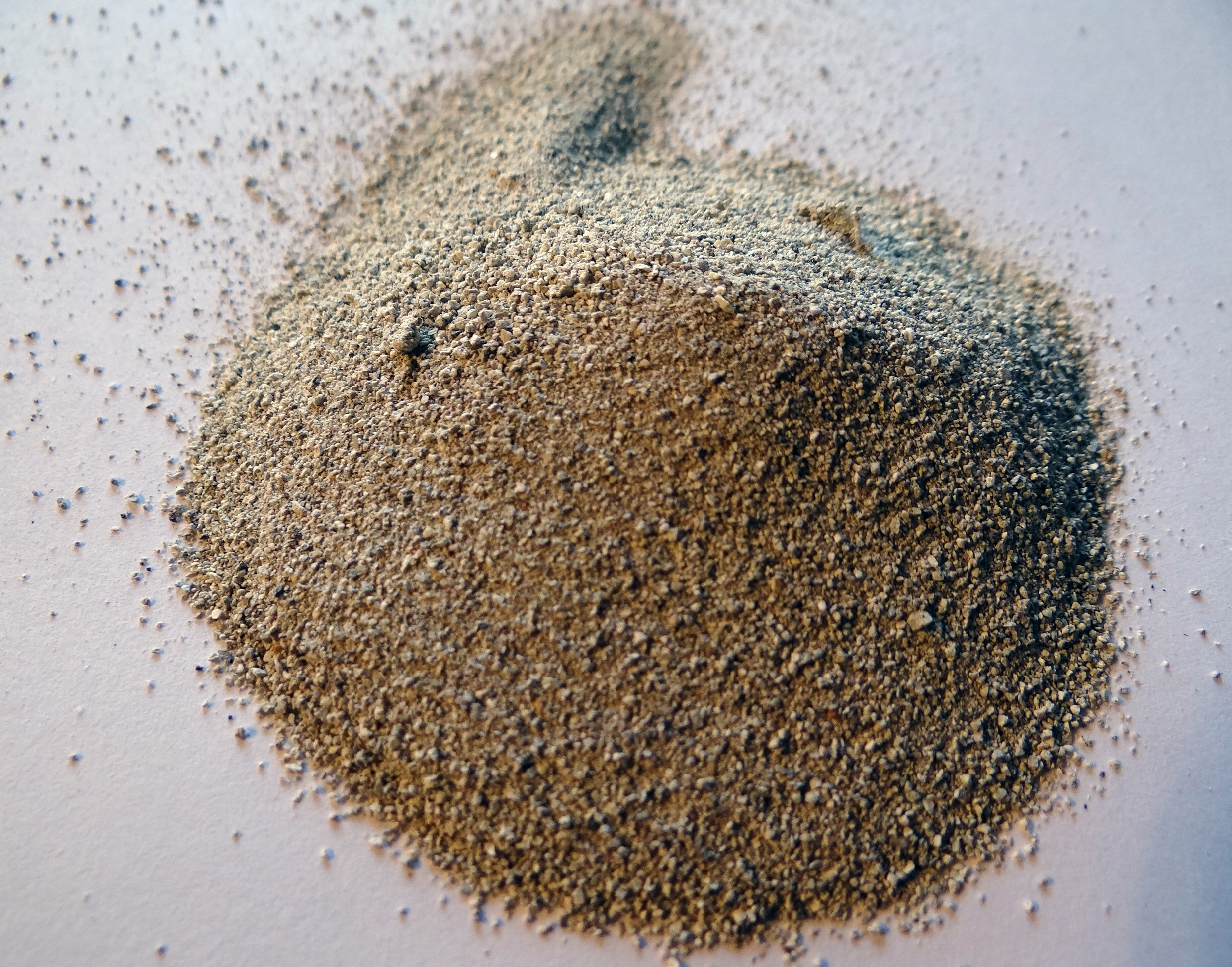 a pile of grout well df grains