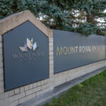 the front sign for mount royal university